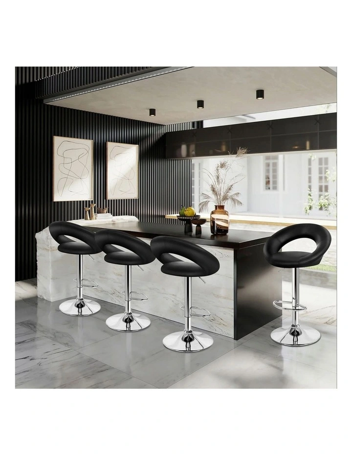 Bar Stools Kitchen Swivel Bar Stools Black Ovadia x4 image 2
