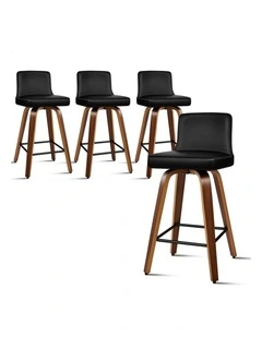 Set of 4 Bailey Mid-back Bar Stools (Black)