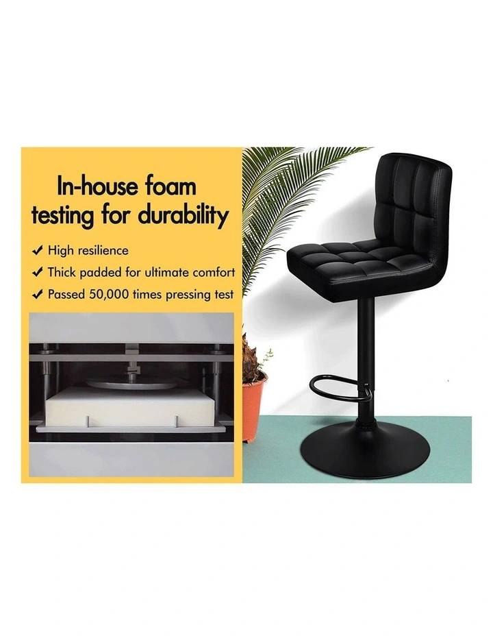 Bar Stools L Shape Leather All Black Ralph x4 image 4
