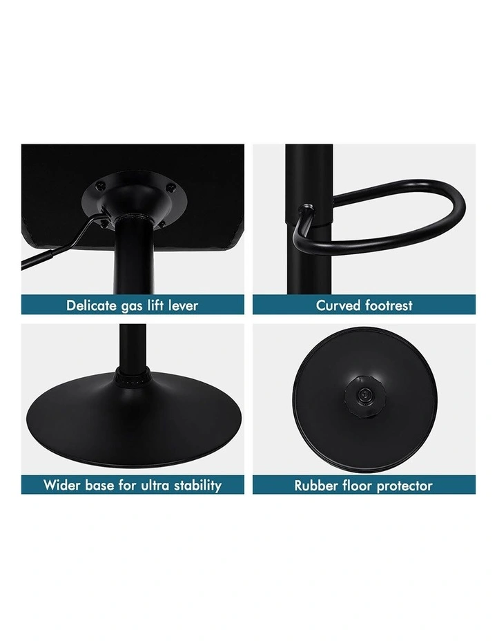 Bar Stools L Shape Leather All Black Ralph x4 image 6