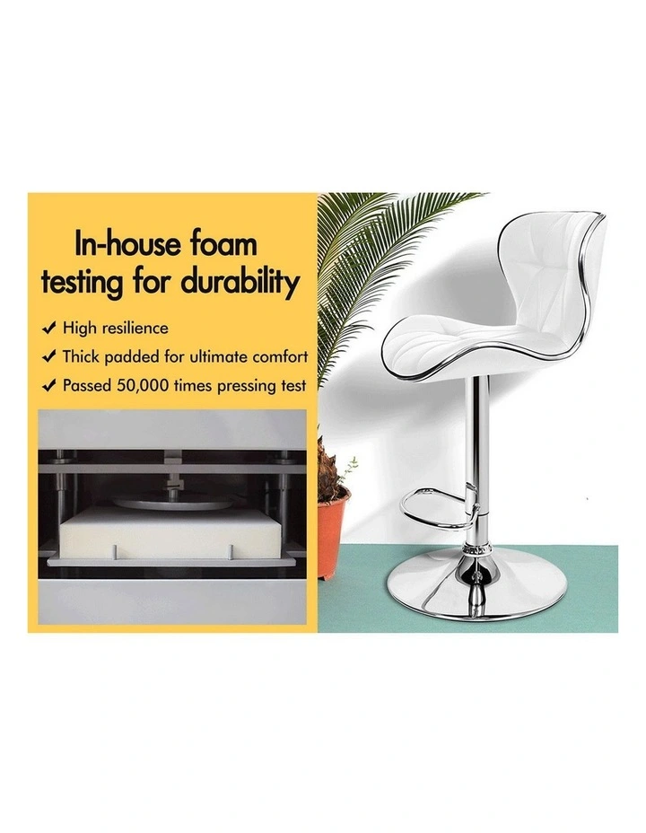Bar Stools Triangle Motif White Luna x4 image 2