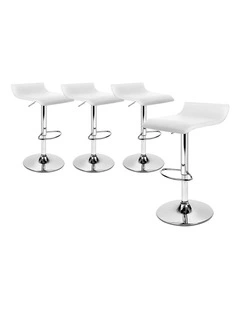 Bar Stools Kitchen Swivel White Saxton x4