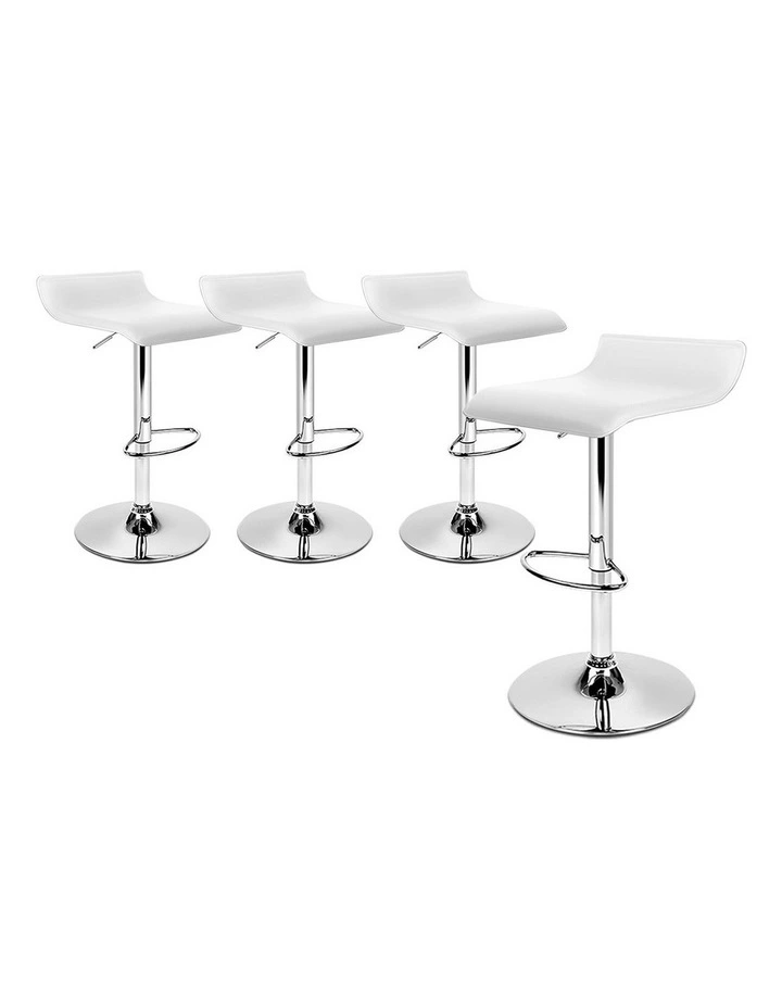 Bar Stools Kitchen Swivel White Saxton x4 image 1