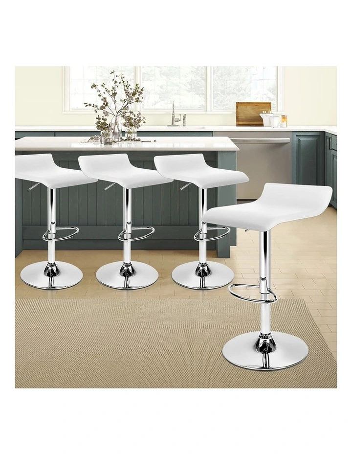 Bar Stools Kitchen Swivel White Saxton x4 image 4