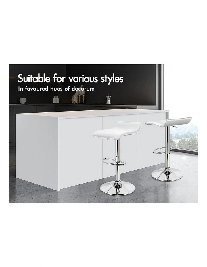 Bar Stools Kitchen Swivel White Saxton x4 image 5