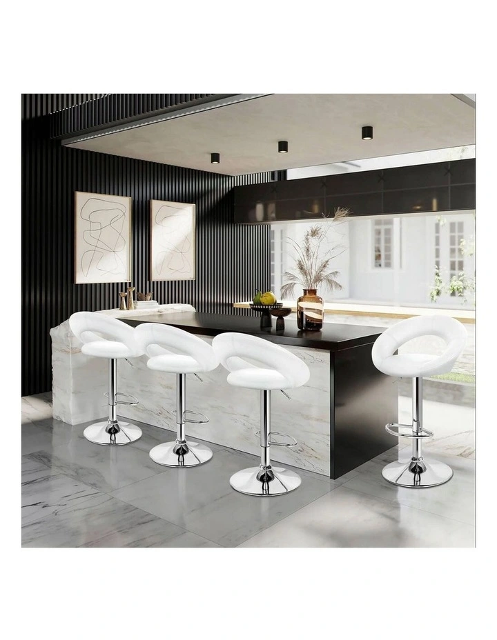 Bar Stools Kitchen Swivel Bar Stools White Ovadia x4 image 2