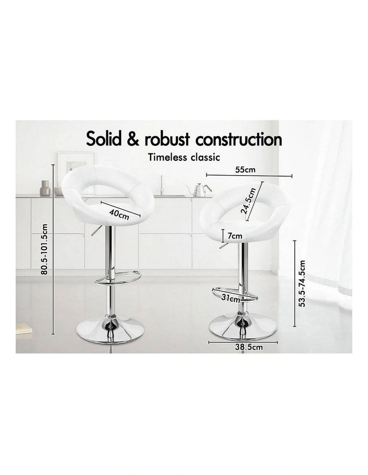 Bar Stools Kitchen Swivel Bar Stools White Ovadia x4 image 6