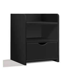 Bedside Table Open Shelf Black