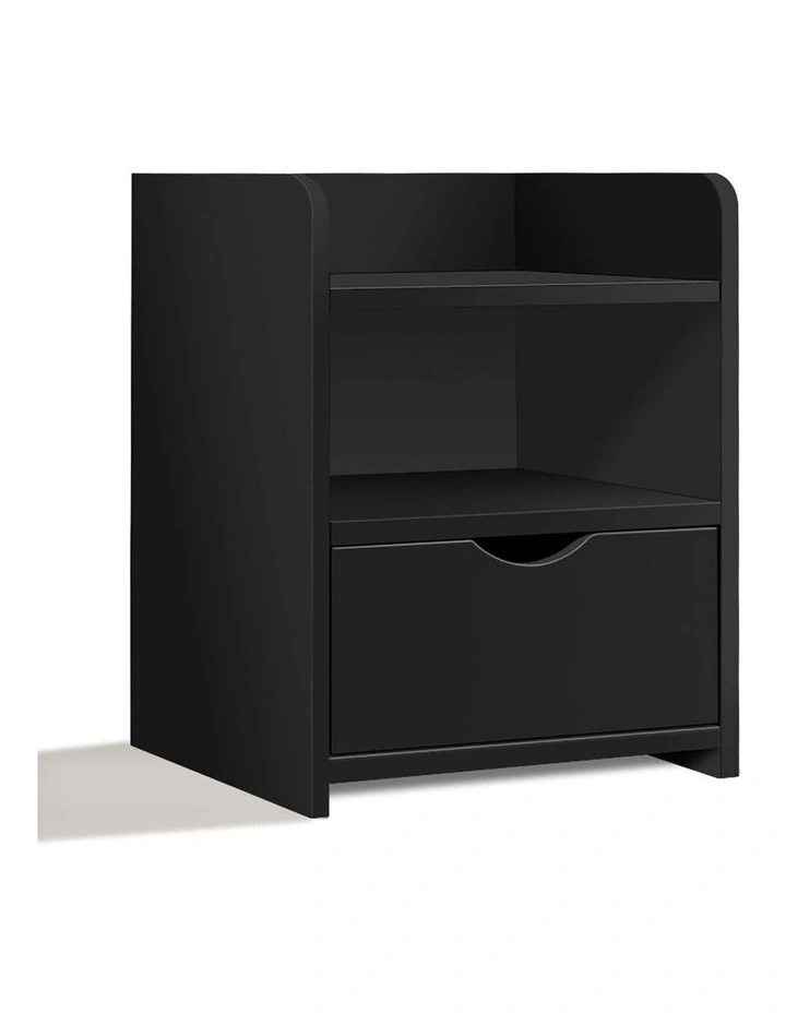 Bedside Table Open Shelf Black image 1