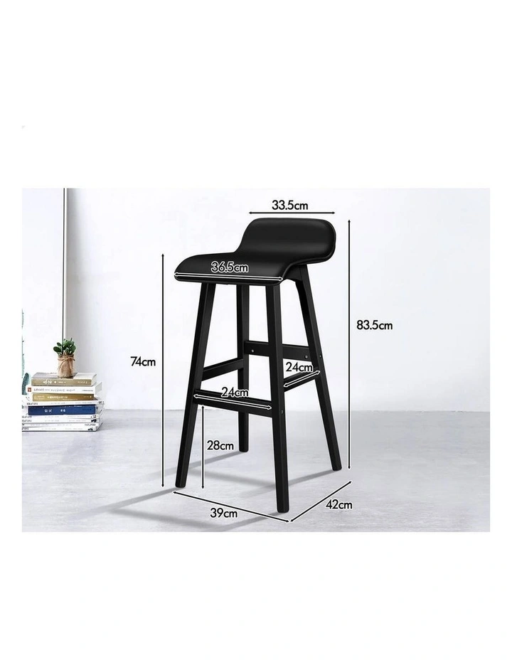 Bar Stools Wooden All Black X4 image 2