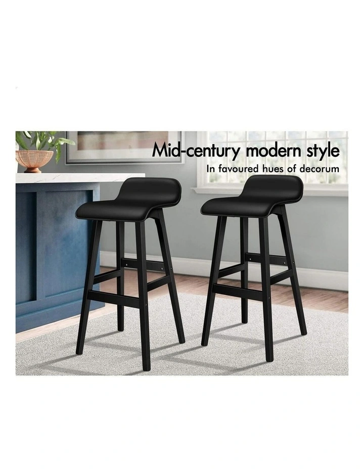 Bar Stools Wooden All Black X4 image 4
