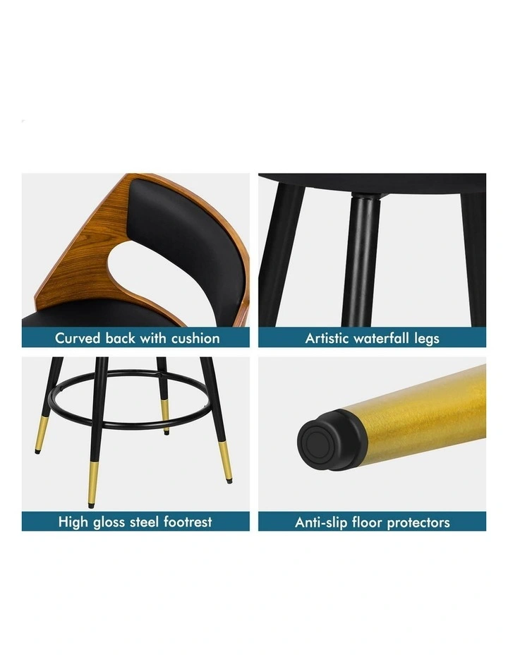 4x Swivel Bar Stools Morgan Kitchen Wooden Dining Chair Black image 6