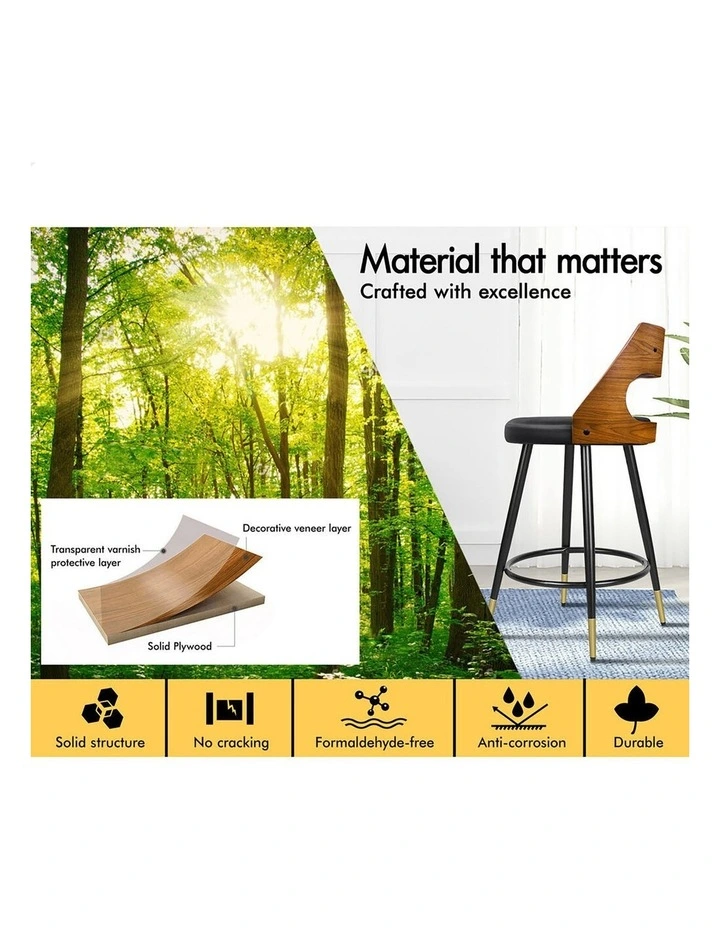 4x Swivel Bar Stools Morgan Kitchen Wooden Dining Chair Black image 7