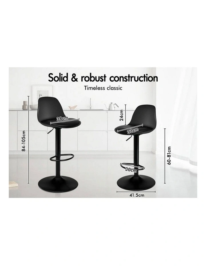 Bar Stools Black X4 image 2