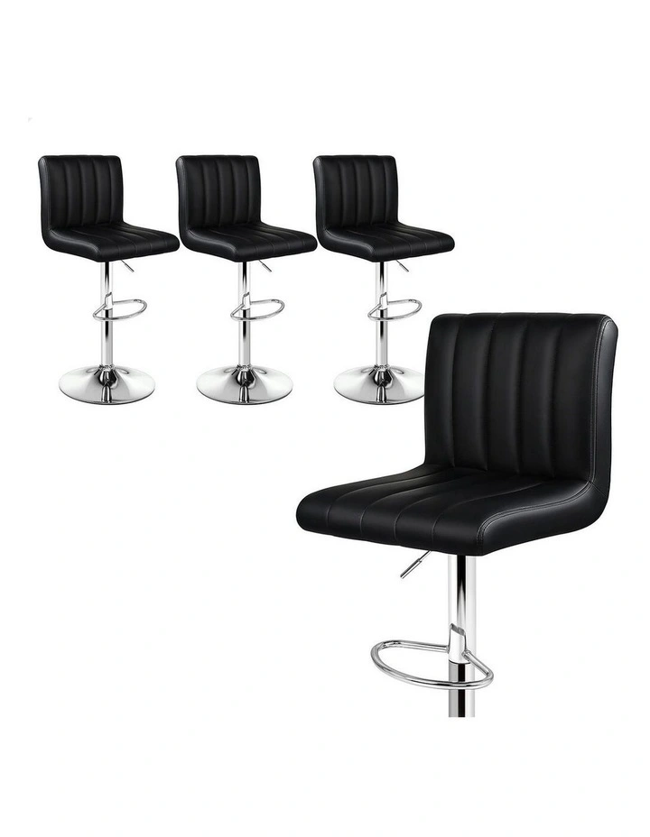 Bar Stools Stripe Pattern Stools Black Macias x4 image 1