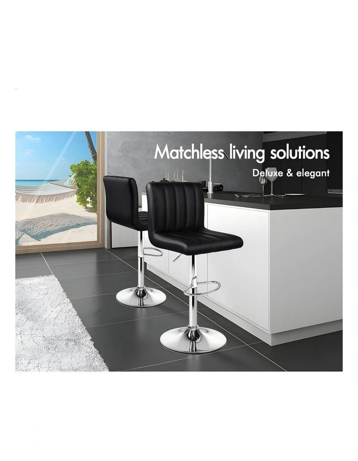 Bar Stools Stripe Pattern Stools Black Macias x4 image 3