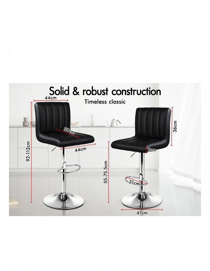 Bar Stools Stripe Pattern Stools Black Macias x4 image 7