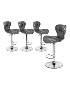 Bar Stools Triangle Motif Grey Luna x4