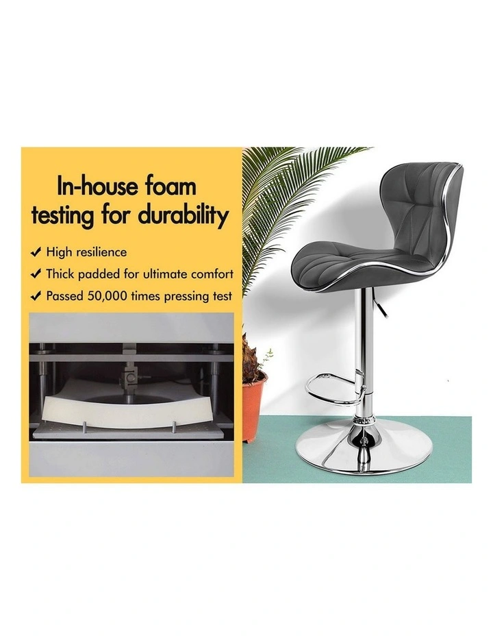 Bar Stools Triangle Motif Grey Luna x4 image 5
