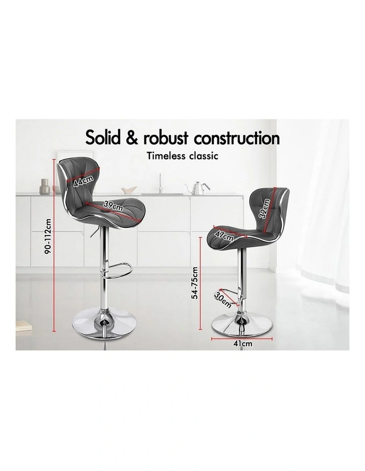 Bar Stools Triangle Motif Grey Luna x4 image 7