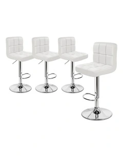 Leather Kitchen Bar Stools x4 in White