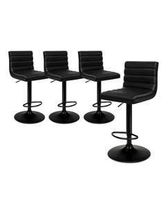 Bar Stools Kitchen Swivel All Black Ruel x4