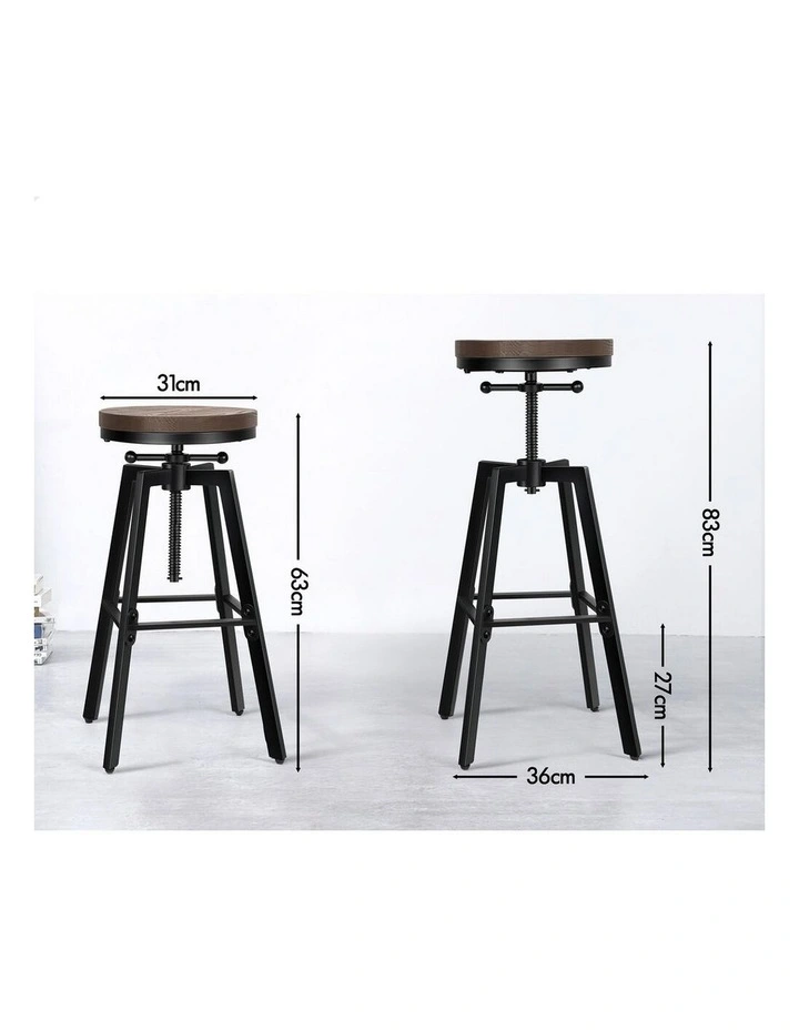 4x Bar Stool Retro Kitchen Vintage Chair Industrial Rustic Ezra image 3