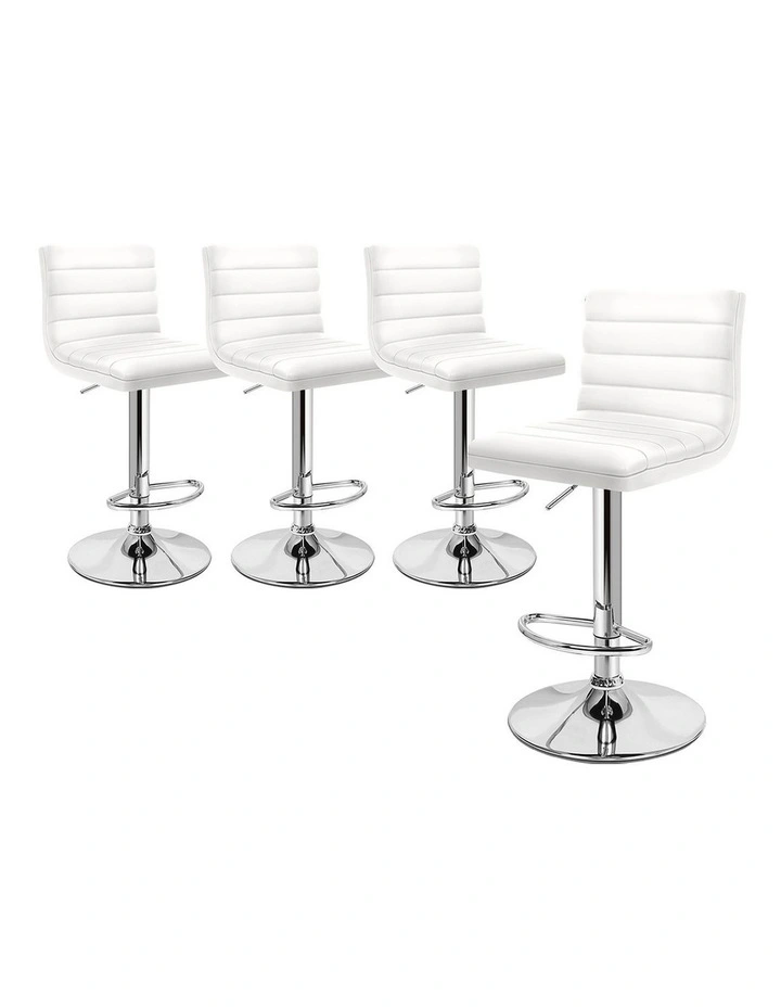 Bar Stools Kitchen Swivel White Ruel x4 image 1