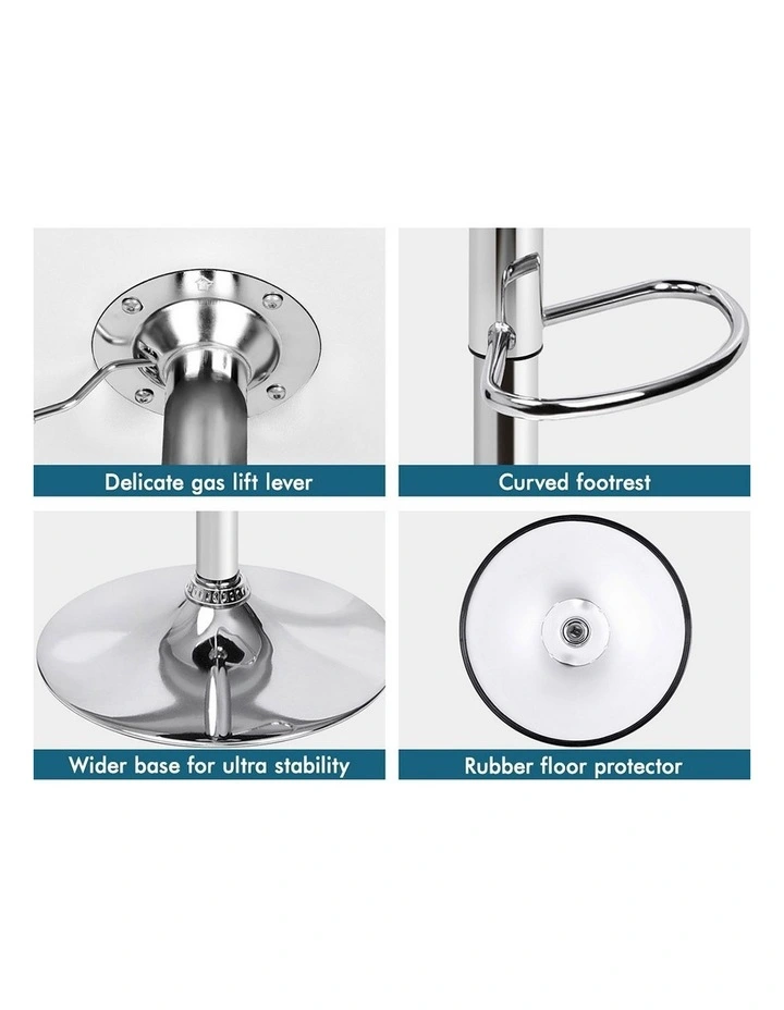 Bar Stools Kitchen Swivel White Ruel x4 image 6