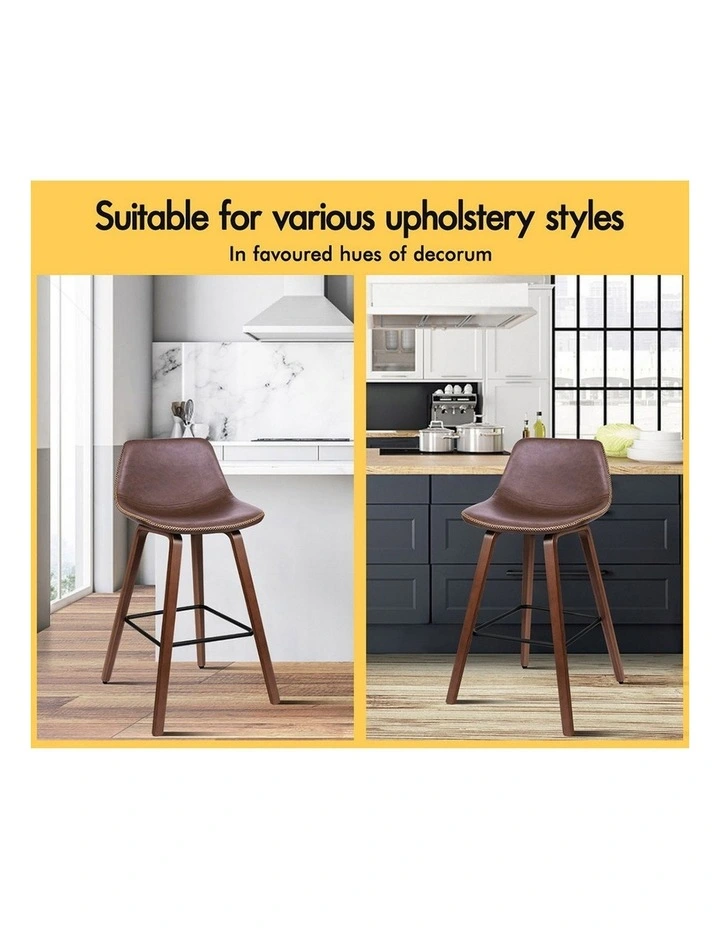 Bar Stools Embellished Stitching Coffee Noah x4 image 3