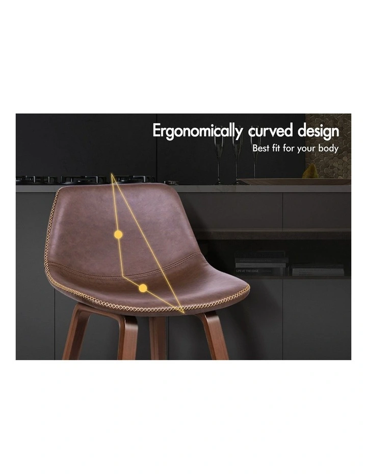 Bar Stools Embellished Stitching Coffee Noah x4 image 5