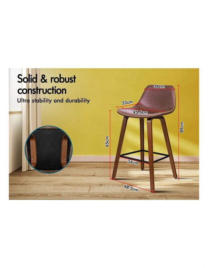 Bar Stools Embellished Stitching Coffee Noah x4 image 6