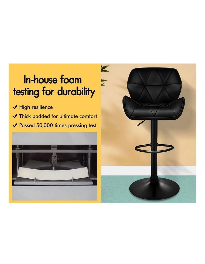 Bar Stools Rhombus Motif Stools All Black Willa x4 image 6
