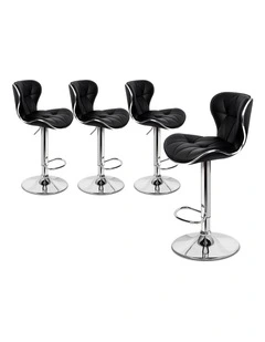 Bar Stools Triangle Motif Black Luna x4