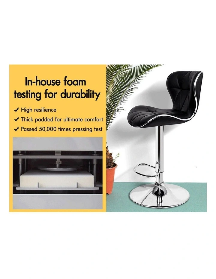 Bar Stools Triangle Motif Black Luna x4 image 3