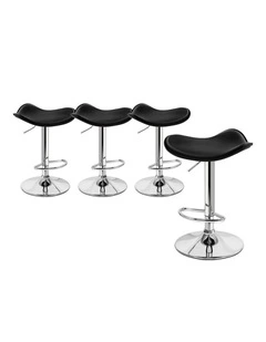 Bar Stools Kitchen Swivel Black Portia x4