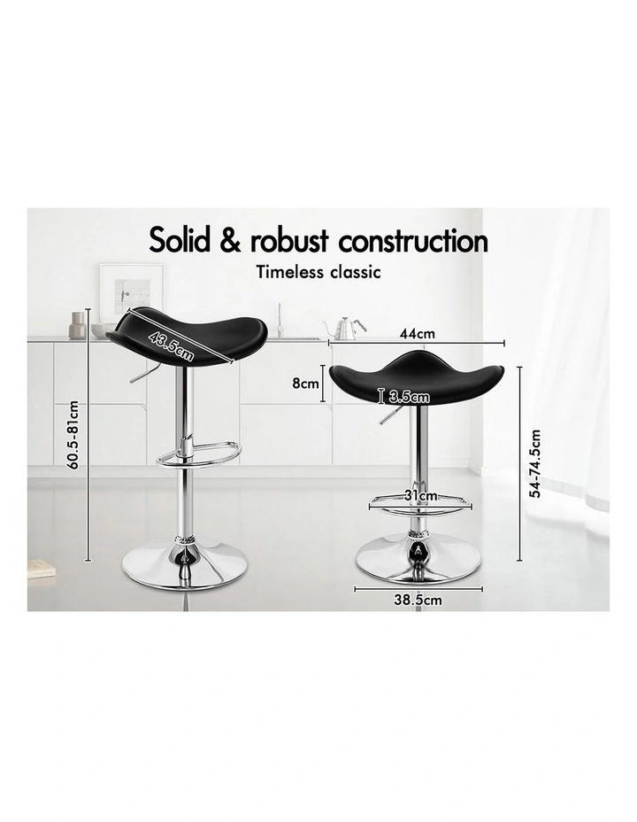 Bar Stools Kitchen Swivel Black Portia x4 image 4