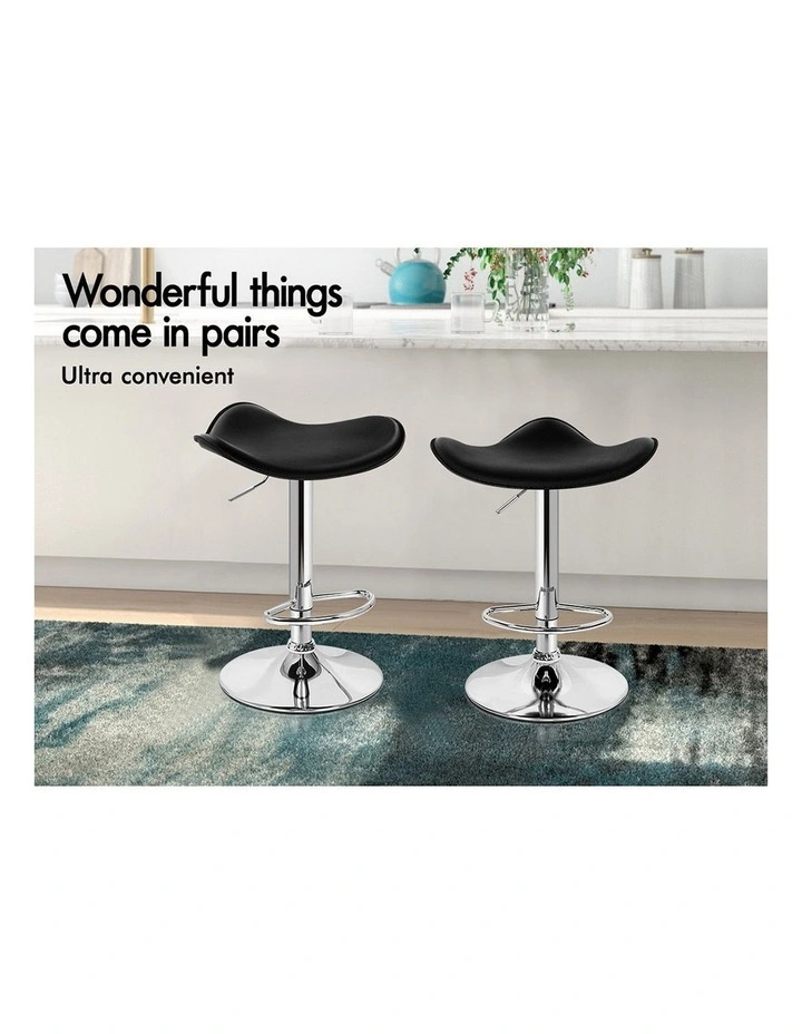 Bar Stools Kitchen Swivel Black Portia x4 image 5