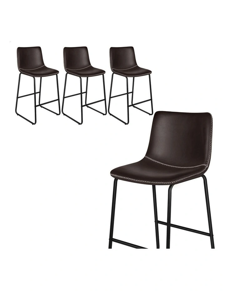 4x Bar Stools 66cm Kitchen Counter Metal Vintage Dining Chairs Coffee image 1