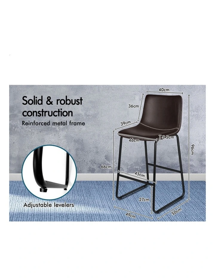 4x Bar Stools 66cm Kitchen Counter Metal Vintage Dining Chairs Coffee image 4