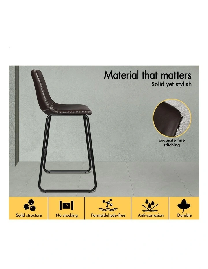 4x Bar Stools 66cm Kitchen Counter Metal Vintage Dining Chairs Coffee image 6