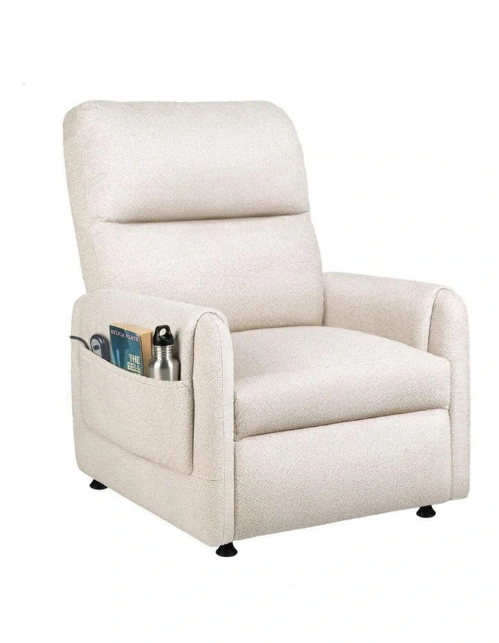 Recliner Chair Electric Auto Recline Armchair Lounge Sofa Fabric Beige image 1