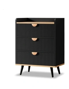 3 Chest of Drawers Modern Storage Cabinet Dresser Tallboy Black