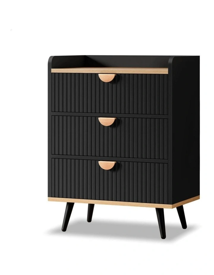 3 Chest of Drawers Modern Storage Cabinet Dresser Tallboy Black image 1