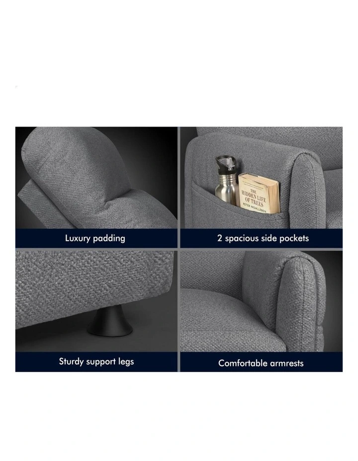 Recliner Chair Electric Auto Recline Armchair Lounge Sofa Fabric Grey image 6