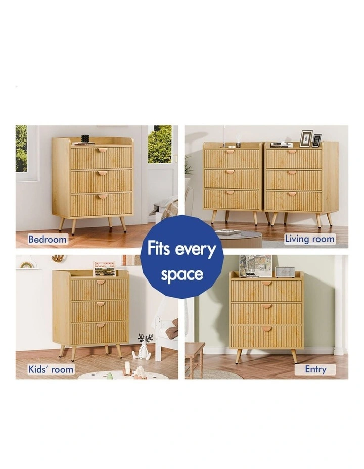3 Chest of Drawers Modern Storage Cabinet Dresser Tallboy Wood image 2