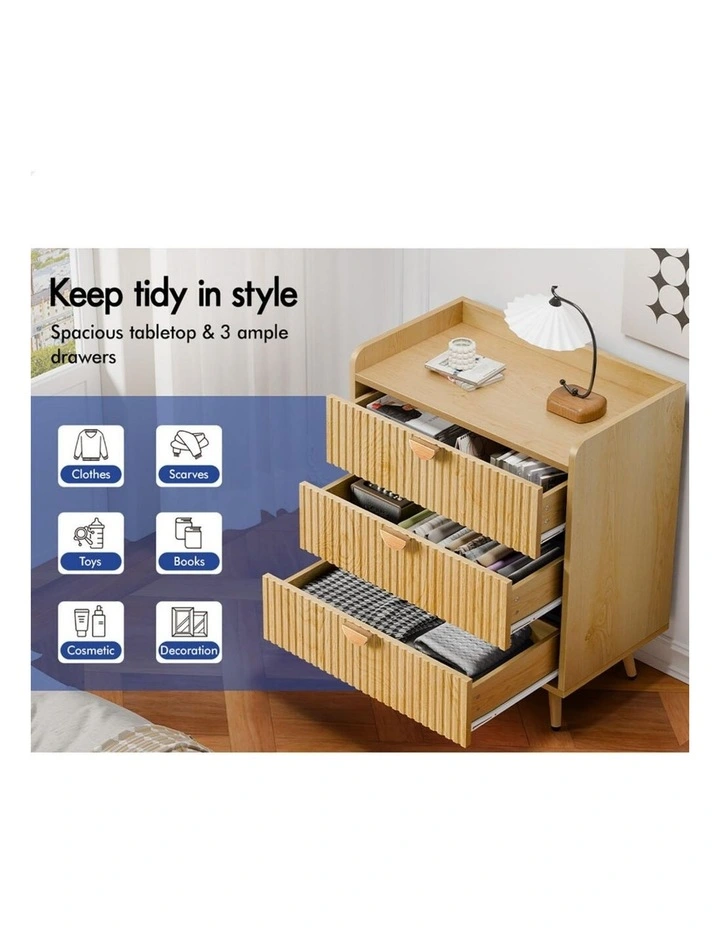 3 Chest of Drawers Modern Storage Cabinet Dresser Tallboy Wood image 4