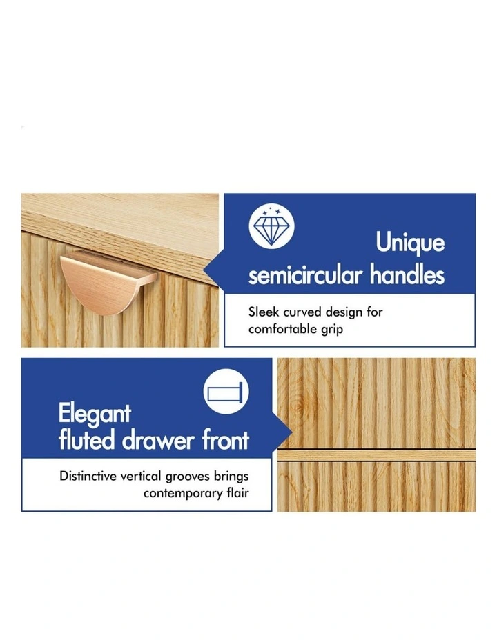 3 Chest of Drawers Modern Storage Cabinet Dresser Tallboy Wood image 6