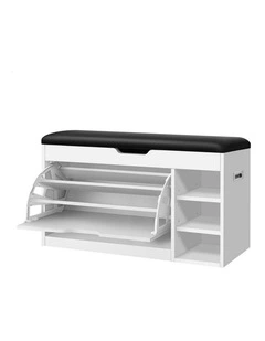 Shoe Cabinet Bench 18 Pairs White