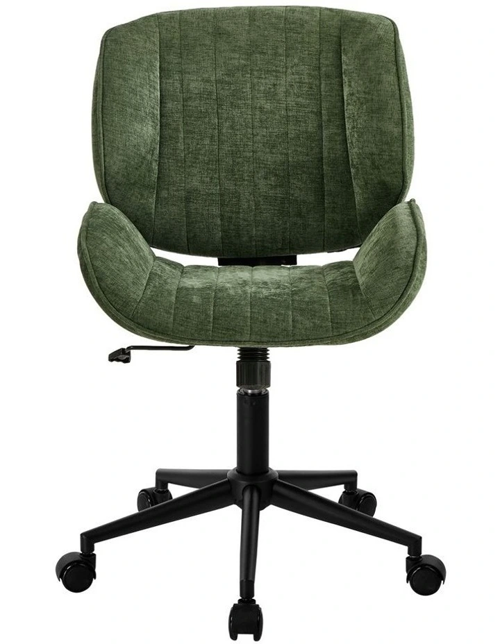 Oikiture Armless Office Chair Mid Back Swivel Gaming Desk Chair with Wheels Green image 2